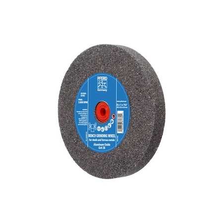 Pferd 61764 8in x 1in Vitrified Bench Wheel 1-1/4in A.H., Aluminum Oxide, 36 Grit 61764-PFERD